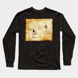 T16 Planetary Fighter Parchment Blueprint Long Sleeve T-Shirt